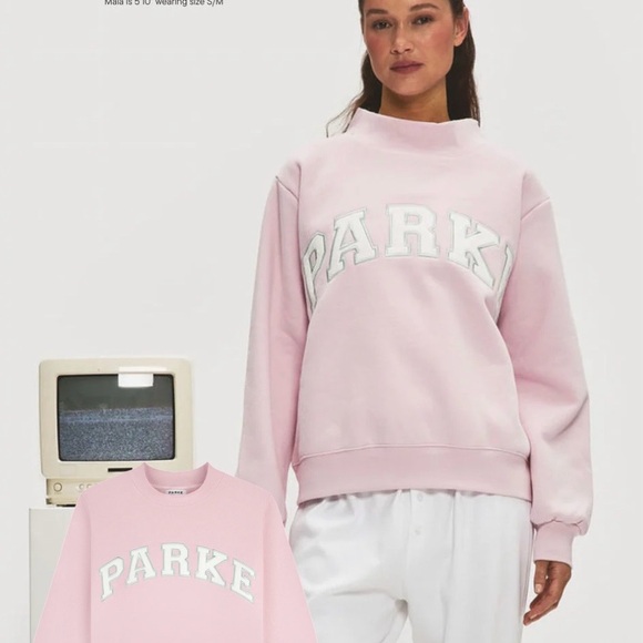 Parke Women's Light Pink Crew Neck Sweater - Picture 2 of 5